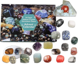 24 Natural Crystal Agate Stone Fossil Advent Calendar, 2022 Christmas Countdown Calendar, Healing Crystal Christmas Countdown Toys Set, for Birthday Party Gifts, Daily Gifts
