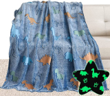 Glow in The Dark Dinosaur Throw Blanket for Kids Adults 