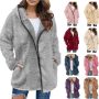 Women Casual Fashion Thick Solid Color Knit Cardigan Sleeve Sweater Jacket