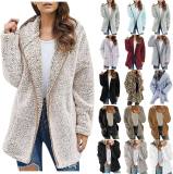 Winter Coats for Women Fuzzy Fleece Lapel Open Front Cardigan Sherpa Shacket Jackets Plus Size Sweatshirts Hooded Outerwears