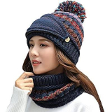 Women Winter Hat Scarf Mask