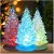 3 Pcs Lighted Christmas Tree Colorful LED Acrylic Night Light Christmas Decoration Table Top Christmas Trees Holiday Decoration Multicolored Light Up Glitter Tabletop Figurine