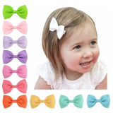 10pcs Baby Girls Grosgrain Ribbon Bows Hair Clips