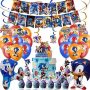2 Pc Sonic Birthday Party Supplies includes banner
