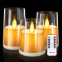 Flameless Candles Flickering Battery Operated Acrylic Plexiglass LED Candles Set