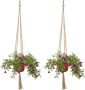 2pcsFlower Basket Rope Wall Hanging