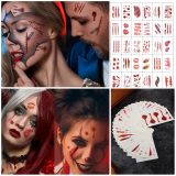 30 Sheets Halloween Temporary TattoosZombie Tattoos 
