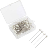 100Pcs Plastic Round Faux Pearl Head Pins