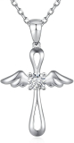 18K White Gold Plating Cross Necklaces