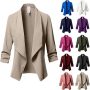 Women 3/4 Sleeve Blazer Open Front Cardigan Jacket Work Office Blazer