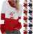 Womens Xmas Crew Neck Color Block Sweatshirts Tops 