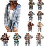 Women Casual Plaid Print Long Sleeve