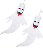 STOBOK 2 Pack Halloween Ghost Windsock Flag