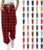 Christmas Plaid Pants Women 