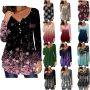 Dressy Tops for Women Casual Floral Printed Tunic Tops Botton Up 