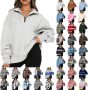 Womens Casual Color block Hoodie Sweatshirt