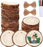 NATURAL WOOD SLICES 30PCS 2-2.8” CRAFT WOOD KIT