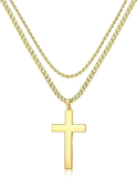 KRFY Rope Chain Layered Cross Necklace