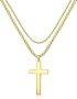 KRFY Rope Chain Layered Cross Necklace