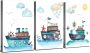 Kids Bathroom Wall Decor Cartoon Boat Pictures