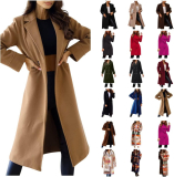 Womens Elegant Wool Blend Single Breasted Floral