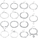 RnBLM JEWELRY 15 PCS Gold Chain Bracelet Set for Women Men