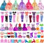 49 Pack Mini Doll Clothes and Accessories Set