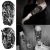 5 Sheets Black 3D Realistic Half ArmTemporary Tatoos Stickers