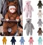 Fleece Baby Bodysuit One Piece Cute Bear Ears Kids