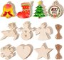 100 PCS DIY Wooden Christmas Ornaments Unfinished Predrilled Wood