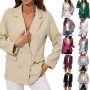 Womens Vintage Double Breasted Blazer Jacket