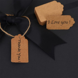 100Pcs Kraft Paper Tags Brown Lace Label Wedding Party Gift 