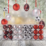 ZZWXWA 6Pcs Christmas Tree Decoration 60mm Christmas Ball Football