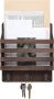 Mkono Rustic Wood Mail Bill Organizer Key Holder