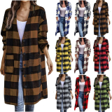 Womens Winter Coats Wool Blend Plaid Shirt Jacket