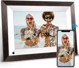 BSIMB Smart Wi-Fi HD Picture Frame 10.1 Inch with Wood Effect