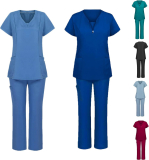 Scrub Sets for Woman 2 Piece Working Uniform Short Sleeve