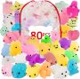 80 Pcs Mochi Squishy Toys Kawaii Squishies for Kids