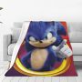 Cartoon Blue Hedgehog Blanket Living Room