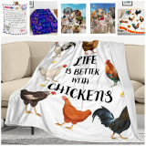 Cute Chicken Printed Blanket