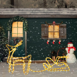 Reindeer Sleigh Lights Outdoor Christmas Decoration