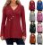 Women’s Swing Tunic Elegant V Neck Button Sweatshirt