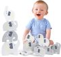 HanMiaMia Wooden Elephant Toys 12 PCS Stacking Toddler Toy