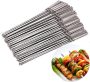 28pcs Reusable flat stainless steel barbecue skewers bbq Needle stick 