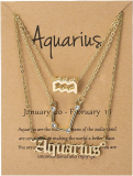 3Pcs Constellation Layer Necklaces for Women Girls
