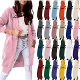 Long Hoodie Jacket for Women Casual Pockets 