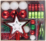 PartyBySam 52ct 30-100mm Christmas Ball Ornaments￼