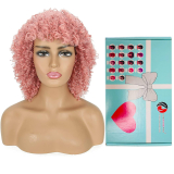 Star soucre wigs Afro Kinky Curly Wig With Bangs for Black Women