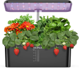 12 Pods Hydroponics Growing System, Indoor Garden with LED Grow Light￼