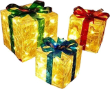 MIANHT Christmas Lighted Gift Box 3 Piece